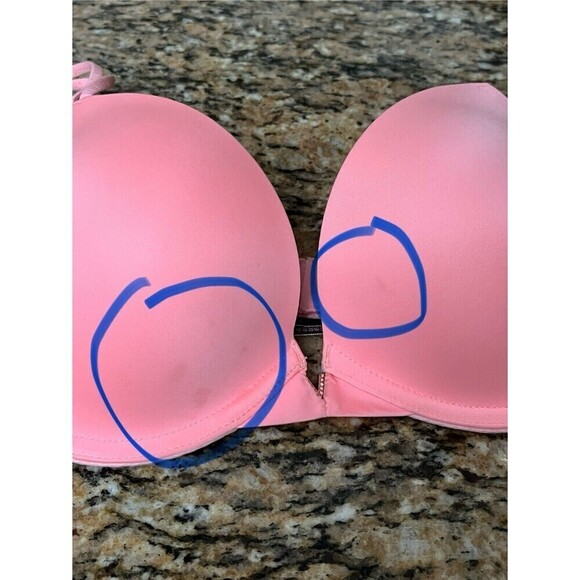 Victoria Secret Womens Underwire Bra Push Up Neon Orange Bra 32D - Picture 7 of 9